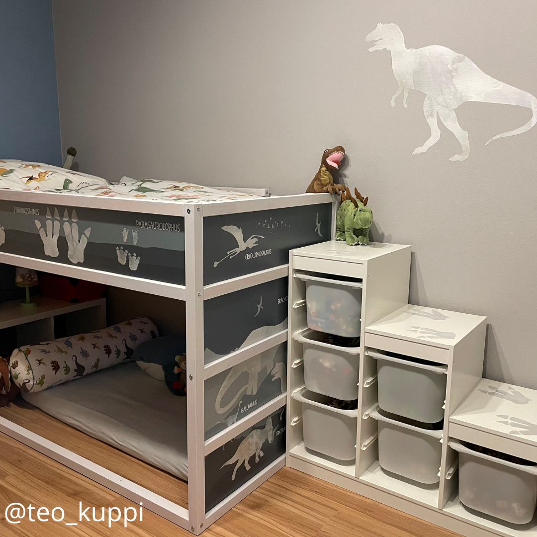 Klebefolie Ikea Kura Hochbett Dinosaurier Grün